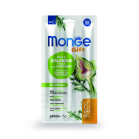 Лакомство Monge Gift Hairball для кошек &quot;Мягкие палочки&quot; с лососем и артишоком для вывода шерсти