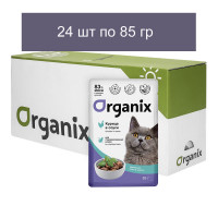 Organix - Паучи для стерилизованных кошек Идеальная кожа и шерсть, Курица в соусе 24 шт по 85 г