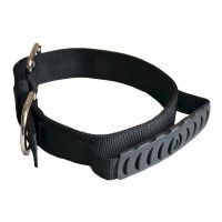 Зооэкспресс ошейник капроновый с ручкой черный