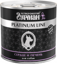 Консервы для собак Четвероногий Гурман Platinum Line сердце и печень