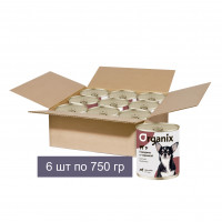 Organix Консервы для собак Заливное из говядины с черникой 6 шт по 750 г