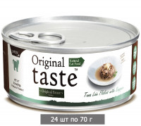 Влажный корм для кошек Петтрик, Pettric Original Taste - Tuna Loin Flakes with Fresh Snapper in Sauce, беззерновой с тунцом и люцианом в соусе (упаковка 24 шт по 70 г)