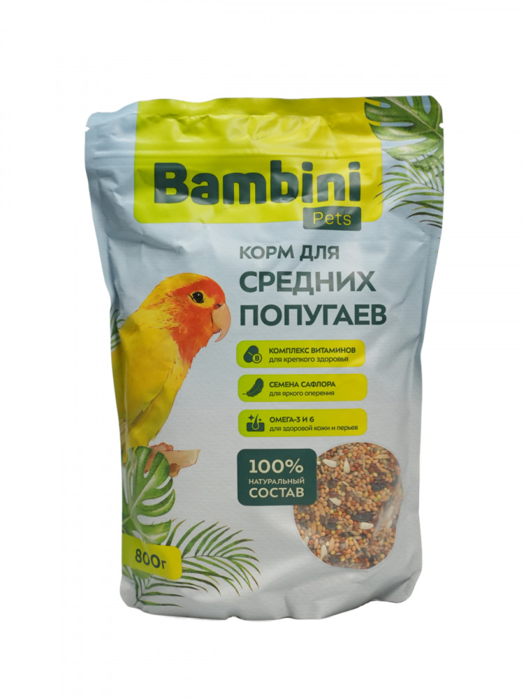 Корм Bambini Pets для средних попугаев