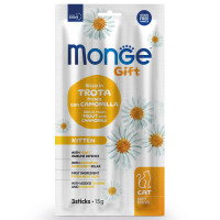 Лакомство Monge Gift Kitten для котят &quot;Мягкие палочки&quot; со свежей форелью и ромашкой