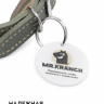  Ошейник Mr.Kranch для собак из натуральной кожи с QR-адресником 30-35см оливковый