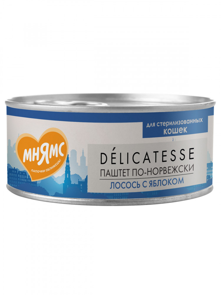 Влажный корм Мнямс Деликатес Лосось с яблоком для стерилизованных кошек