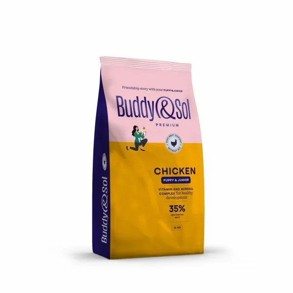 Сухой корм Buddy&Sol Premium Puppy&Junior для щенков и юниоров с курицей