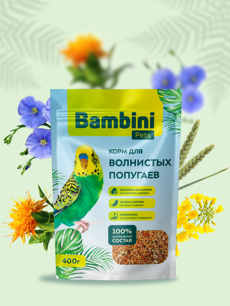 Корм Bambini Pets для волнистых попугайчиков
