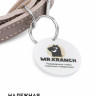 Ошейник Mr.Kranch для собак из натуральной кожи с QR-адресником 30-35см бежевый