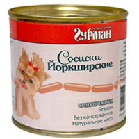 Консервы для собак Четвероногий гурман, сосиски йоркширские