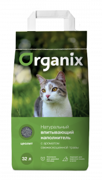 Organix впитывающий наполнитель для кошек с ароматом свежескошенной травы, элитный (Elite+)