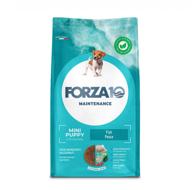 Forza10 Maintenance Puppy Mini Pesce сухой корм для щенков мелких пород с 2 до 12 мес и сук в период беременности и лактации, с рыбой