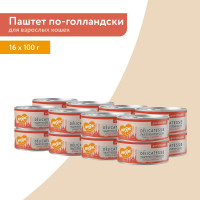 Влажный корм Мнямс Деликатес Курица с брусникой для кошек "Паштет по-голландски" (упаковка 16 шт по 100 гр)