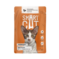 Smart Cat Паучи для взрослых кошек и котят: кусочки индейки со шпинатом в нежном соусе