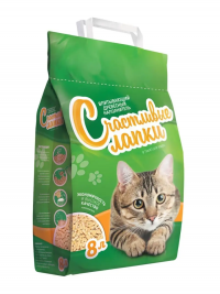 Наполнитель для кошек Чистые лапки, древесный ,хвойный, &quot;Счастливые лапки&quot;