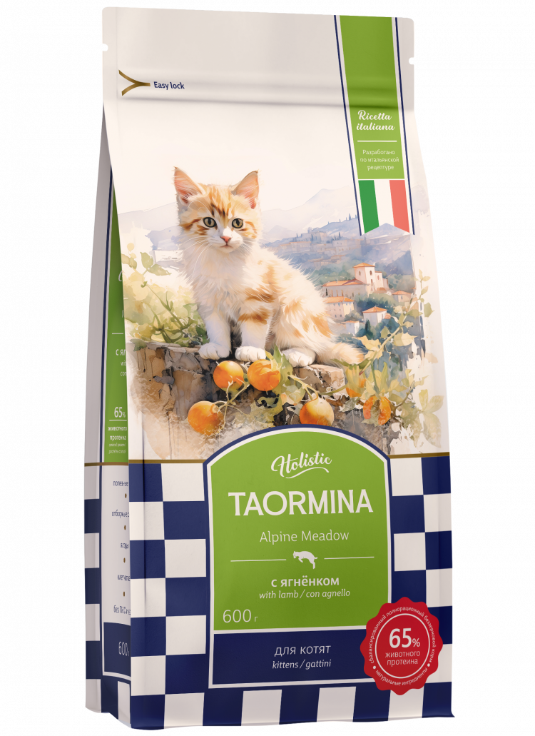 Taormina Alpine Meadow беззерновой корм для котят cо свежими ягненком, ягодами и овощами