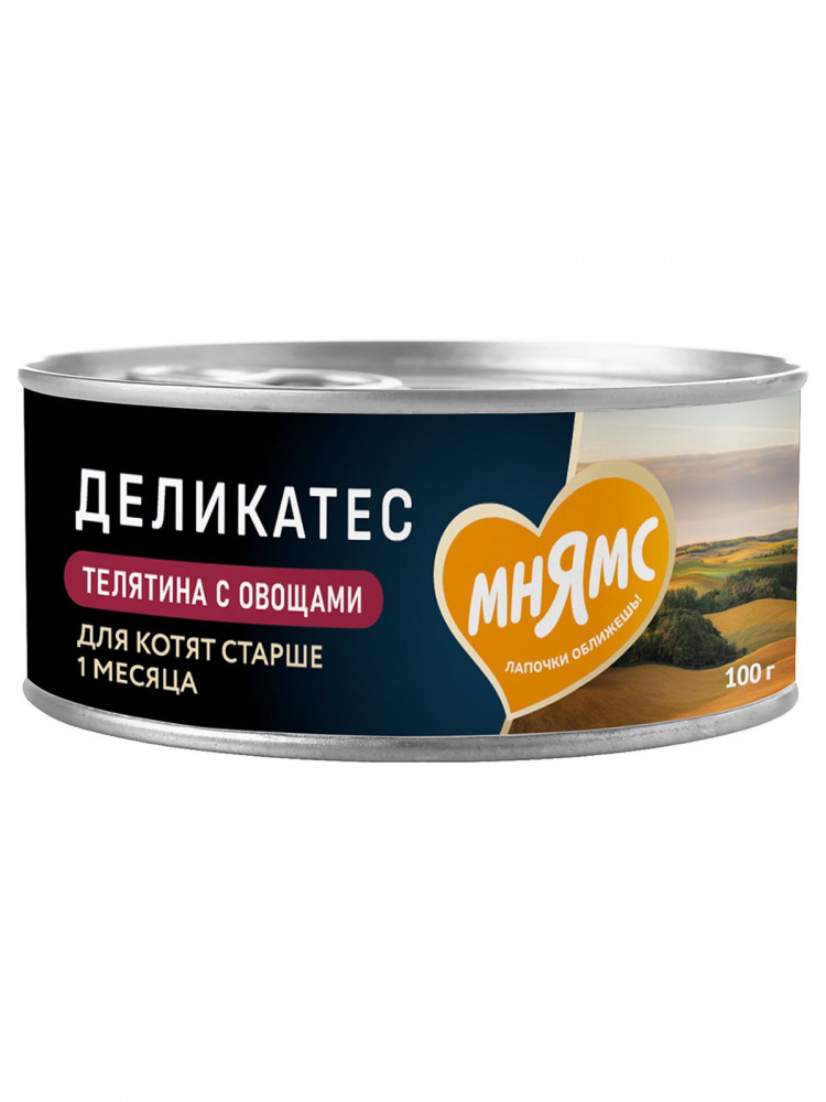 Влажный корм Мнямс Деликатес Телятина с овощами для котят старше 1 месяца