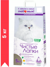 Наполнитель для кошек Чистые лапки, комкующийся, индийская глина, с ароматом деткой присыпки