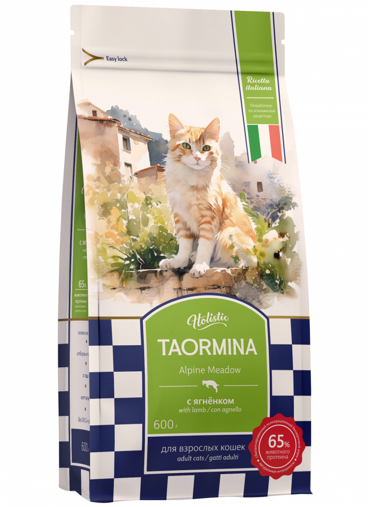 Taormina Alpine Meadow беззерновой корм для взрослых кошек со свежим ягненком, ягодами и овощами