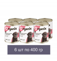 Organix Консервы для щенков Мясное ассорти с кроликом 6 шт по 400 г