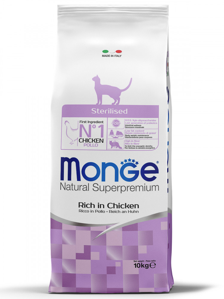 Сухой корм Monge Cat Superpremium Daily Line Sterilised для стерилизованных кошек, из курицы
