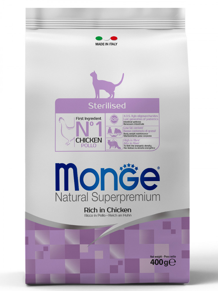 Сухой корм Monge Cat Superpremium Daily Line Sterilised для стерилизованных кошек, из курицы