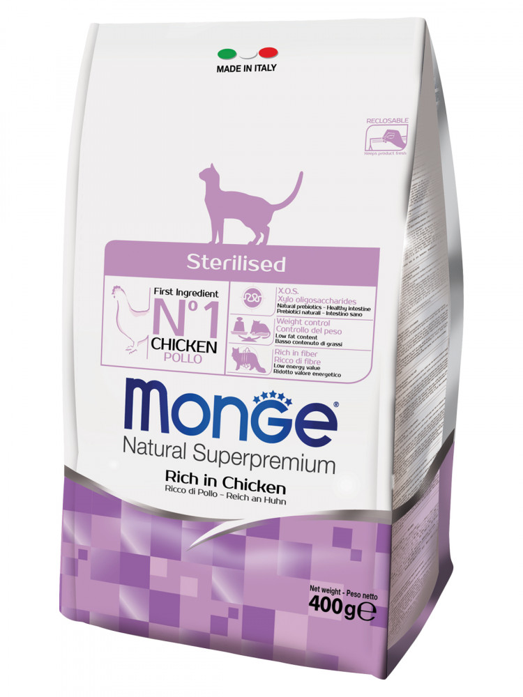 Сухой корм Monge Cat Superpremium Daily Line Sterilised для стерилизованных кошек, из курицы