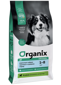 Organix Lamb - сухой корм для взрослых собак крупных и средних пород с ягнёнком, фруктами и овощами