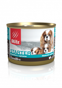 Blitz Sensitive Консервированный корм-стартер для щенков, беременных и кормящих сук «Индейка с цукини» Puppy Turkey with Zucchini