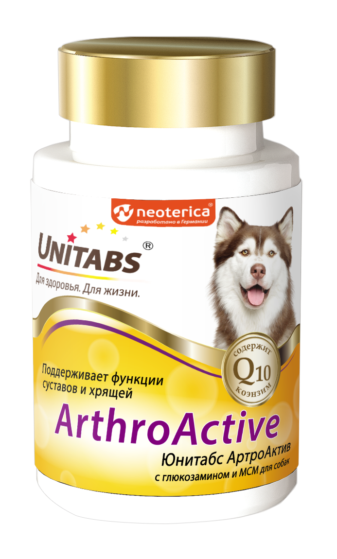 Unitabs Витамины ArthroАctive с Q10 для собак, 100таб - быстрая ...