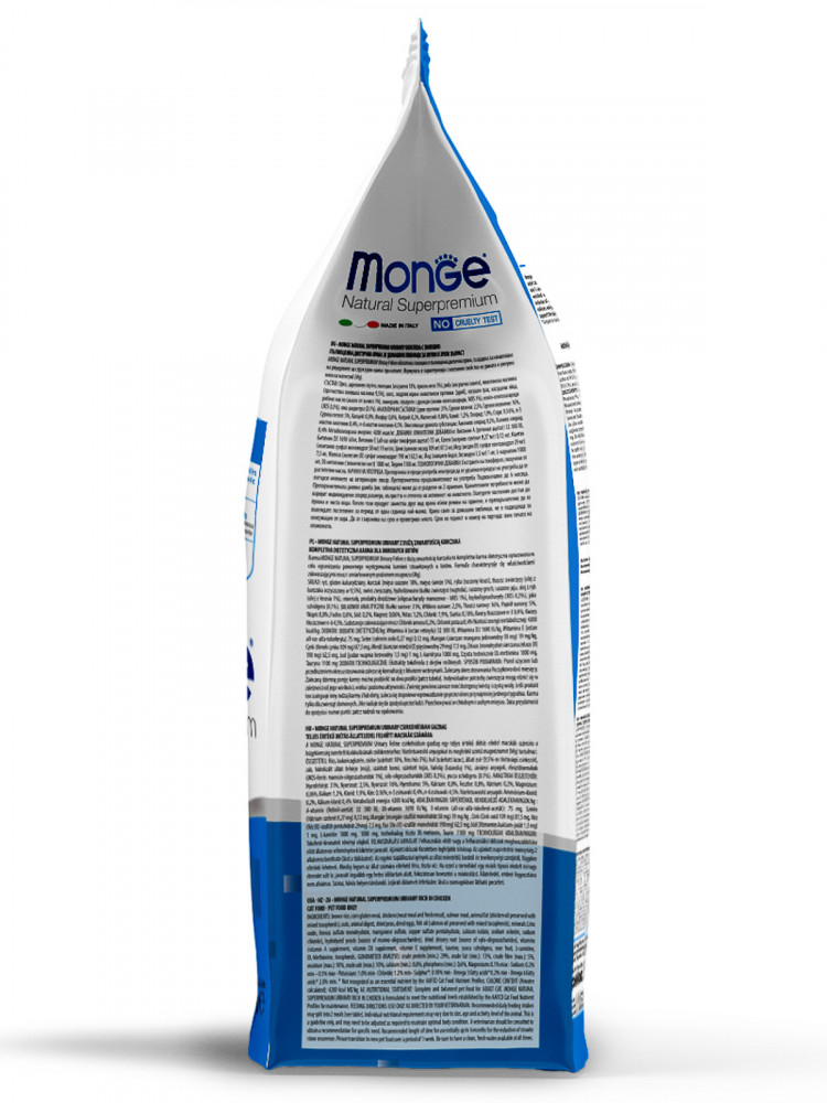 Сухой корм для кошек Monge Superpremium Cat, профилактика МКБ, с курицей