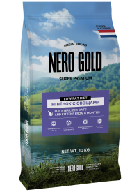 Сухой корм NERO GOLD для стерилизованных кошек и котят с мясом ягненка и овощами, Sterilised, Lamb, LOW FAT