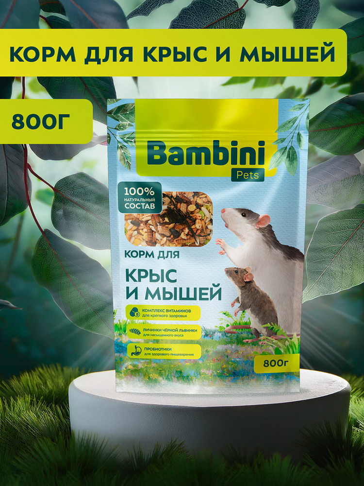 Корм Bambini Pets для крыс и мышей
