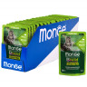  Влажный корм Monge Cat BWild GRAIN FREE для стерилизованных кошек, беззерновой, из мяса дикого кабана с овощами, паучи, 85 г x 28 шт
