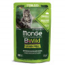  Влажный корм Monge Cat BWild GRAIN FREE для стерилизованных кошек, беззерновой, из мяса дикого кабана с овощами, паучи, 85 г x 28 шт