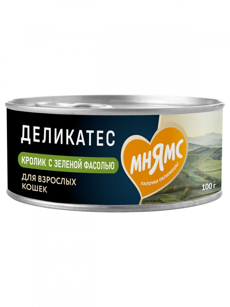 Влажный корм Мнямс Деликатес Кролик с зеленой фасолью для кошек