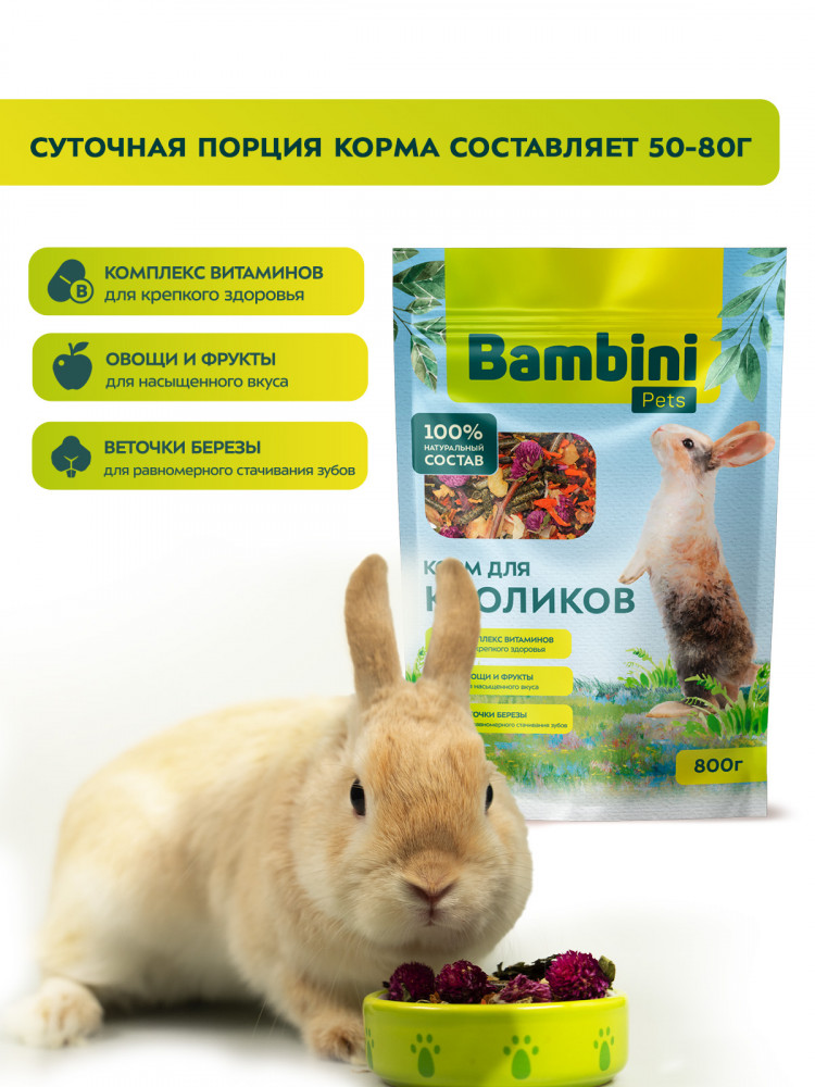 Корм Bambini Pets для кроликов