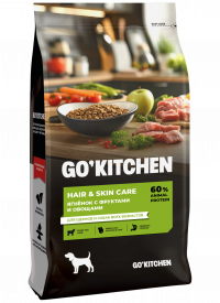 Набор: Сухой корм GO'KITCHEN для щенков и собак всех возрастов с ягненком, фруктами и овощами 18 кг + Диспенсер и рулон пакетов для выгула в подарок