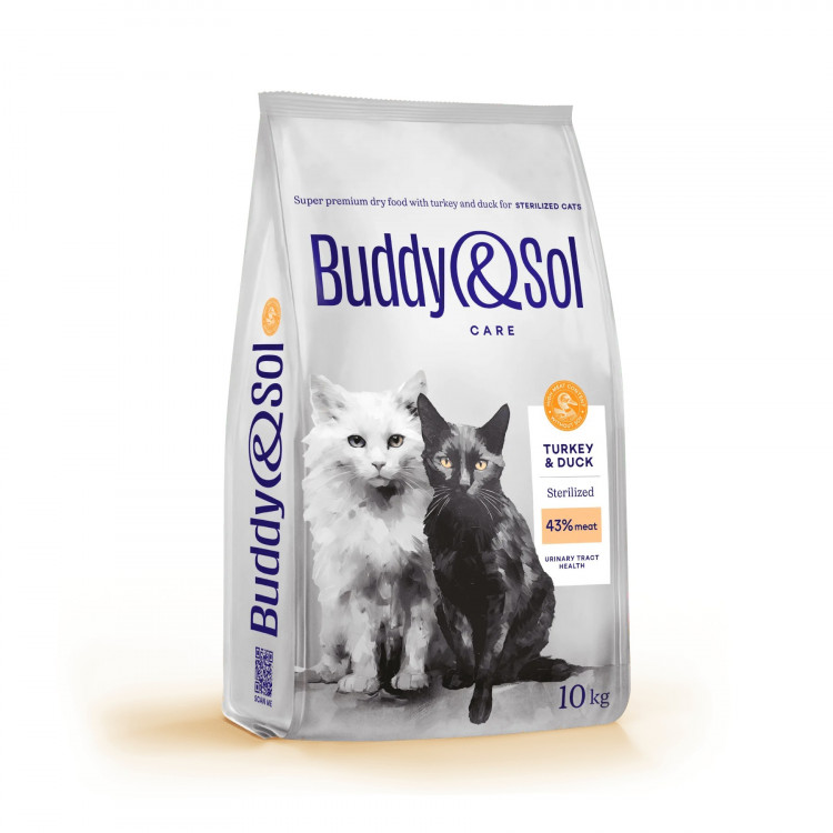 Сухой корм Buddy&Sol Care Sterilized для взрослых стерилизованных кошек с индейкой и уткой