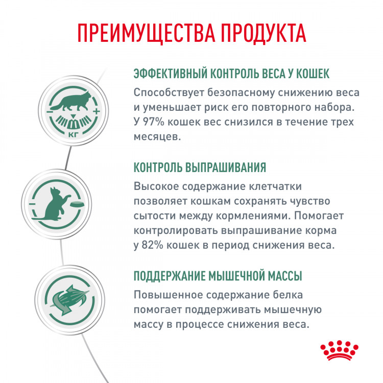 Сухой корм Royal Canin SATIETY WEIGHT MANAGEMENT для взрослых кошек, рекомендуемый для снижения веса