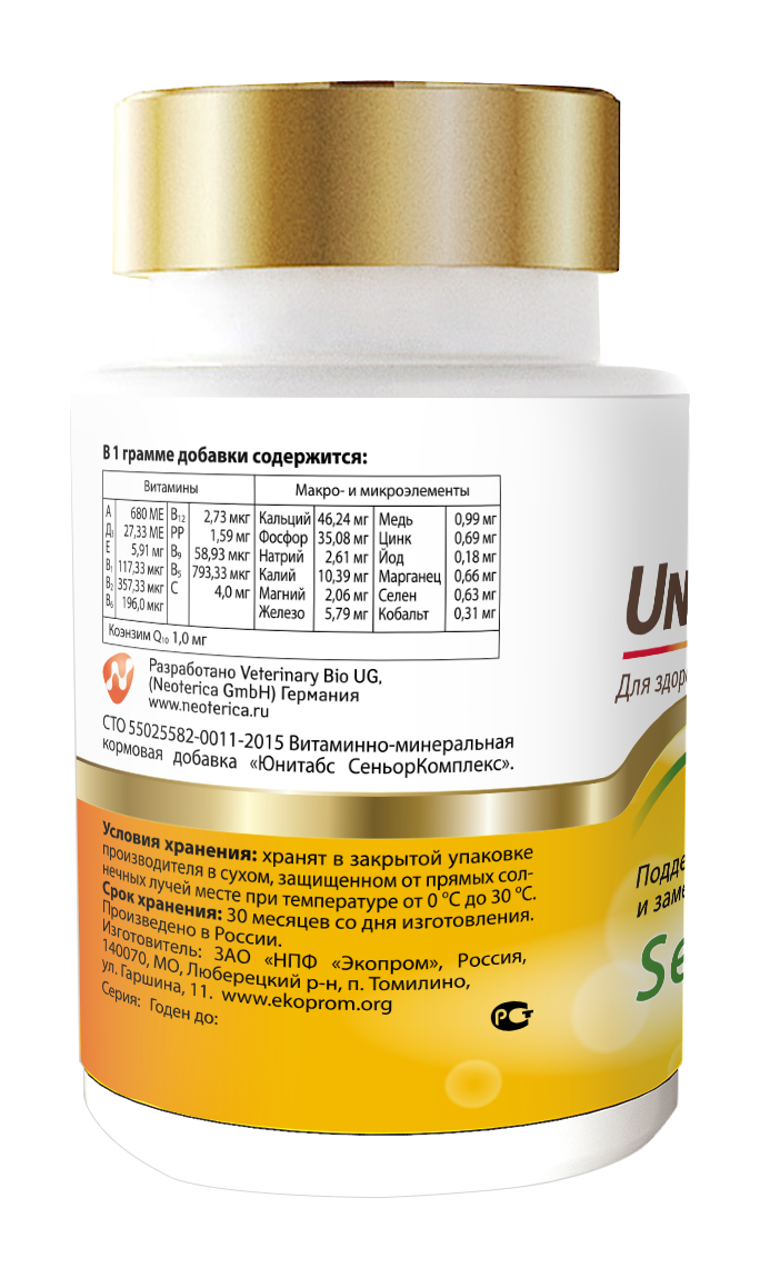Unitabs Витамины SeniorComplex с Q10 для собак, 100таб
