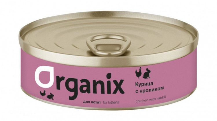 Organix консервы Консервы для котят Курочка с кроликом 24 шт по 100 г