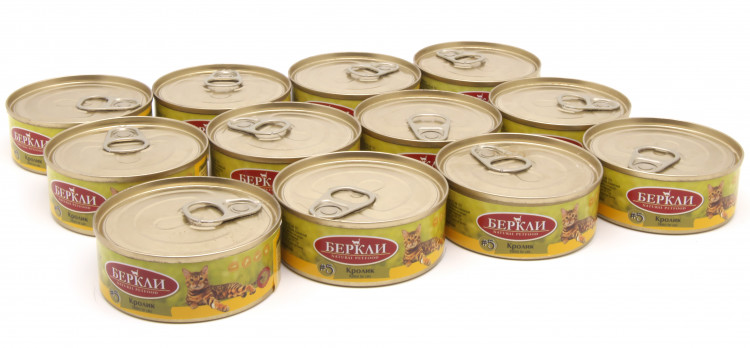 Консервы для кошек Беркли №5, Кролик 12 шт по 100 гр