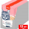Влажный корм Wanpy Cat, паучи для кошек из курицы и креветок (упаковка 12 шт по 85 г)