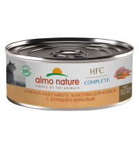 Консервы Almo Nature для кошек и котят с курицей и морковью в бульоне (HFC, Complete, Chicken and Carrots)