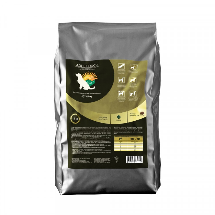 Сухой корм LiveRA для взрослых собак с уткой