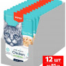 Влажный корм Wanpy Cat, паучи для кошек из курицы и трески (упаковка 12 шт по 85 г)
