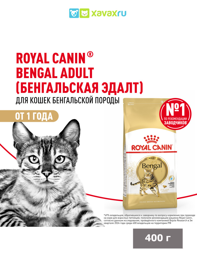 Сухой корм Royal Canin Bengal Adult для кошек бенгальской породы старше 12 месяцев