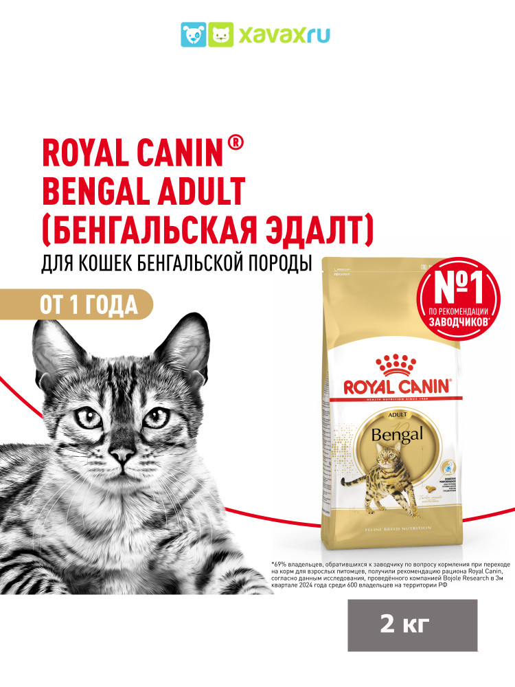 Сухой корм Royal Canin Bengal Adult для кошек бенгальской породы старше 12 месяцев
