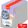 Влажный корм Wanpy Cat, паучи для кошек из курицы и краба (упаковка 12 шт по 85 г)